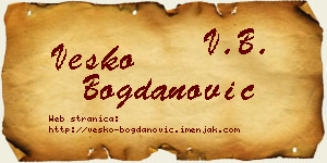 Vesko Bogdanović vizit kartica